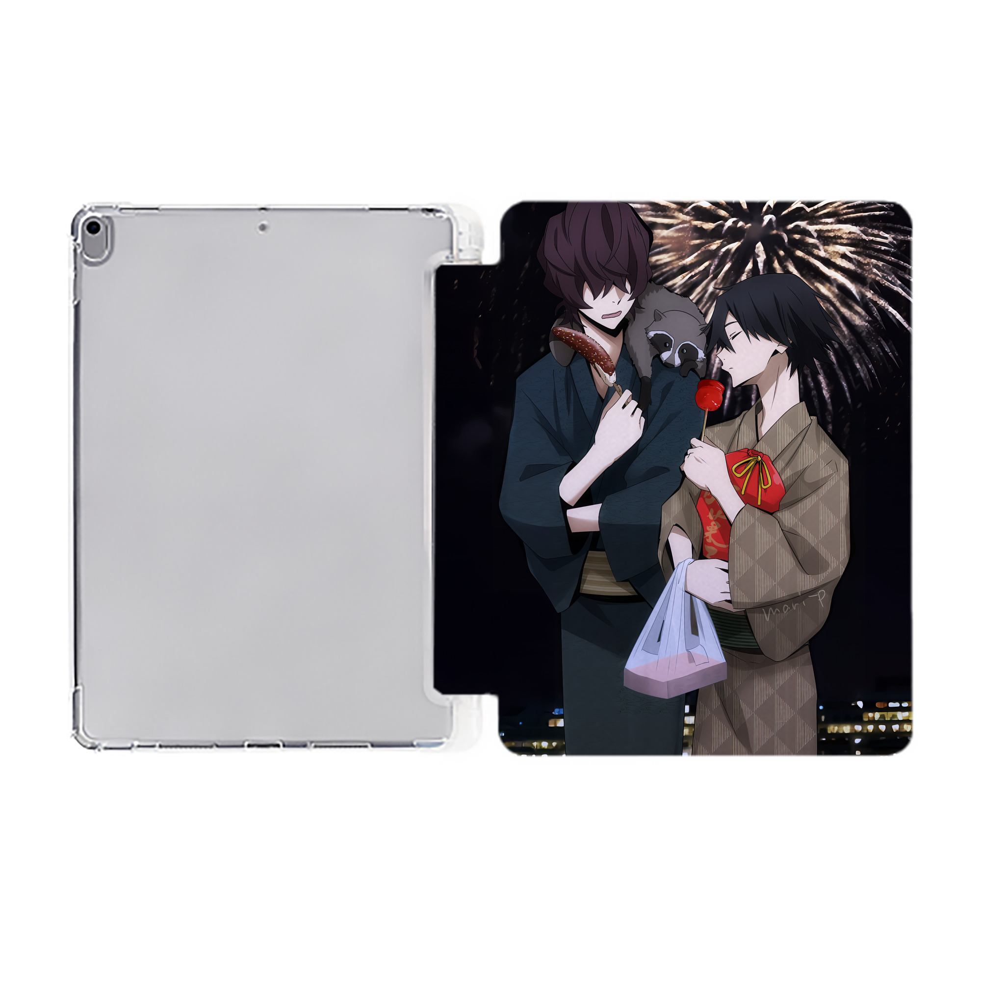 （画像用） 文豪ストレイドッグス Bungo Stray Dogs IPad ケース ペン収納付き 三つ折りスタンド PUレザー×シリコン 対応機種9.5/10.5/10.9インチ